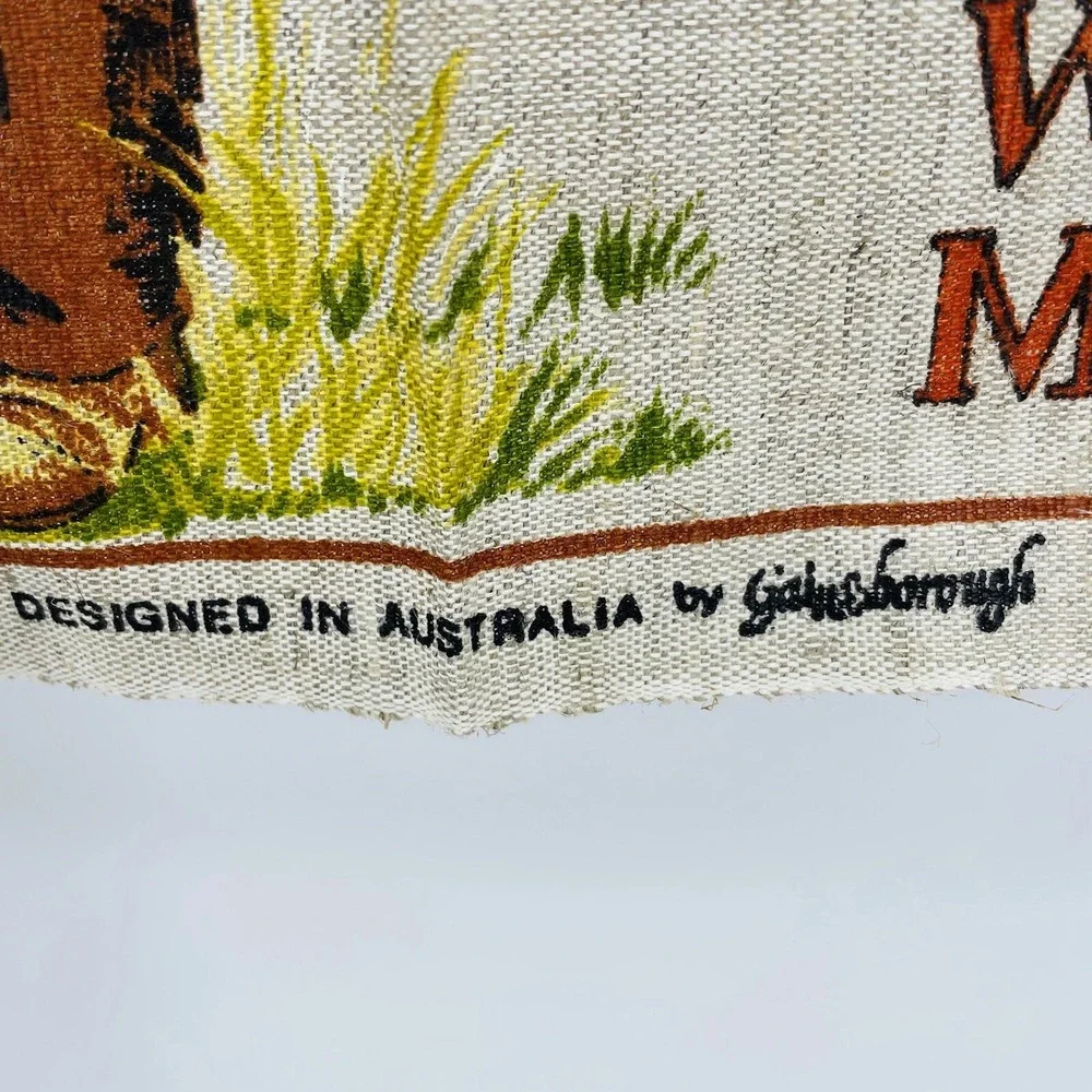 Gainsborough‎ Waltzing Matilda Vintage Linen Cotton Tea Towel Australia Souvenir